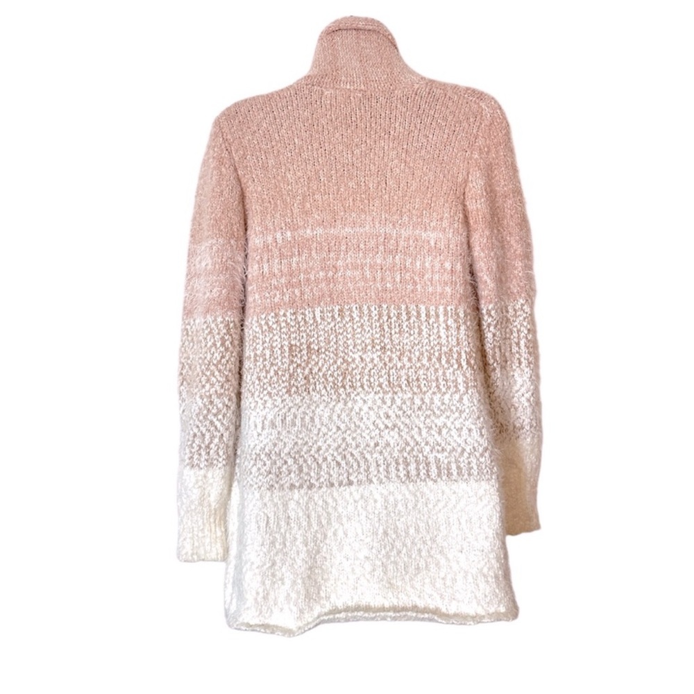Cupio Pink & White Ombre Cardigan Sweater Womens Open Front size Small (A33) - Picture 2 of 6
